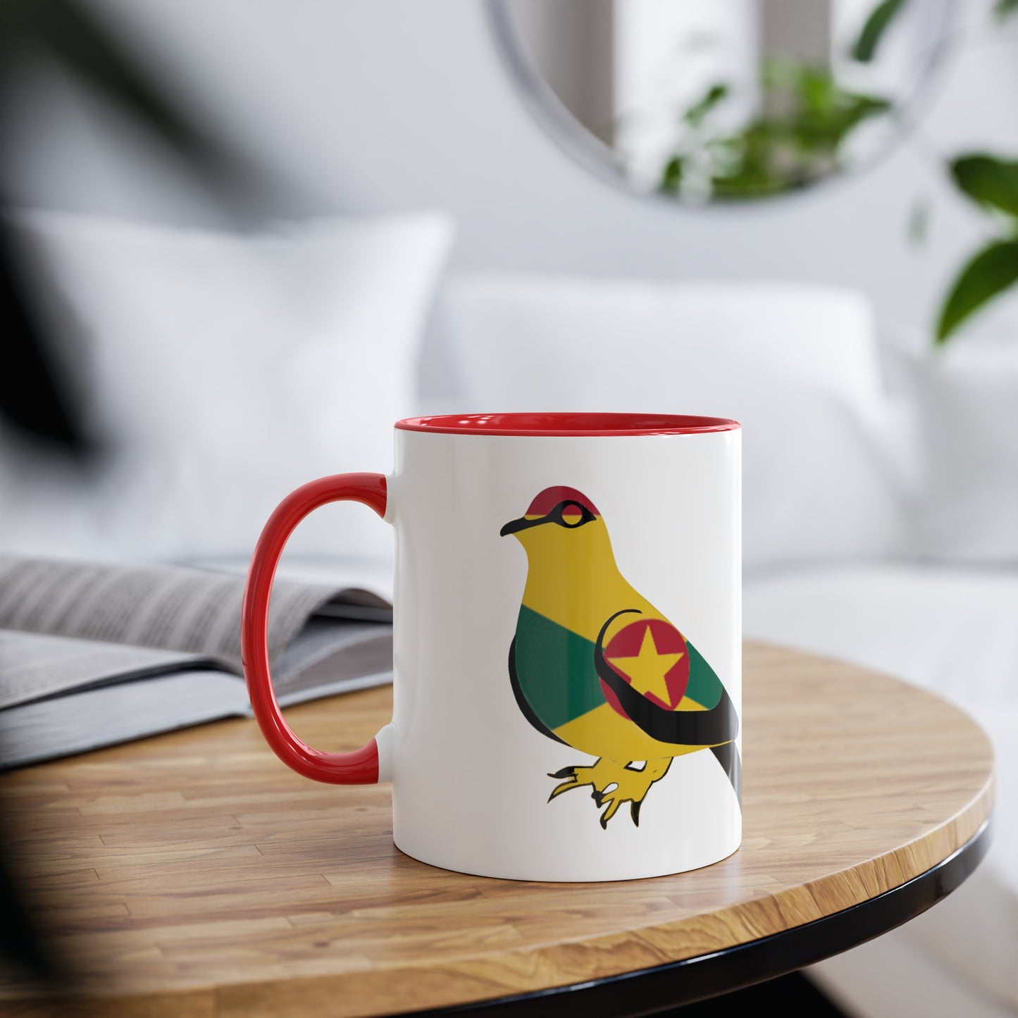 2-Grenada Dove Two-Tone Mug: Embrace Island Pride with Flag Design, 11oz (330ml)