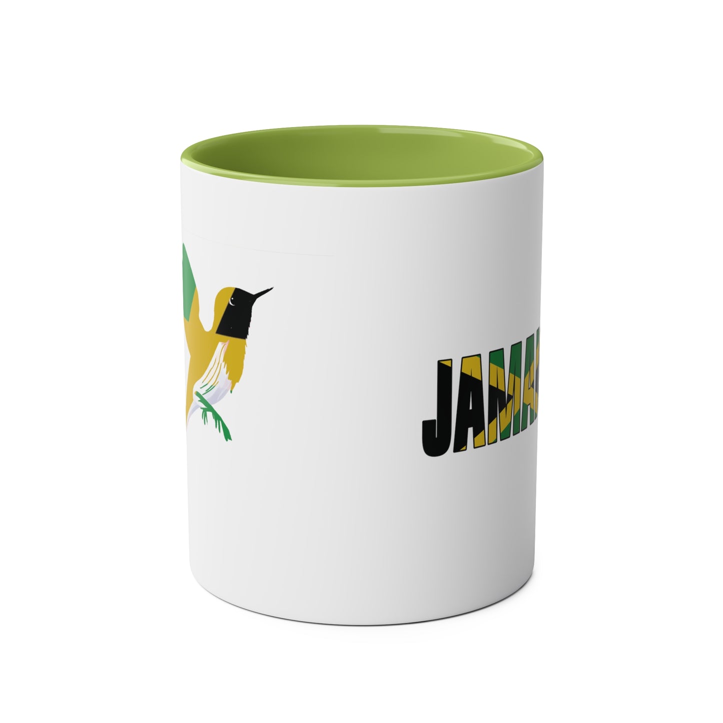 2-Jamaica Flag Red-billed streamer tail  Print Ceramic Mug - White with Variant Accents Colours - 330ml