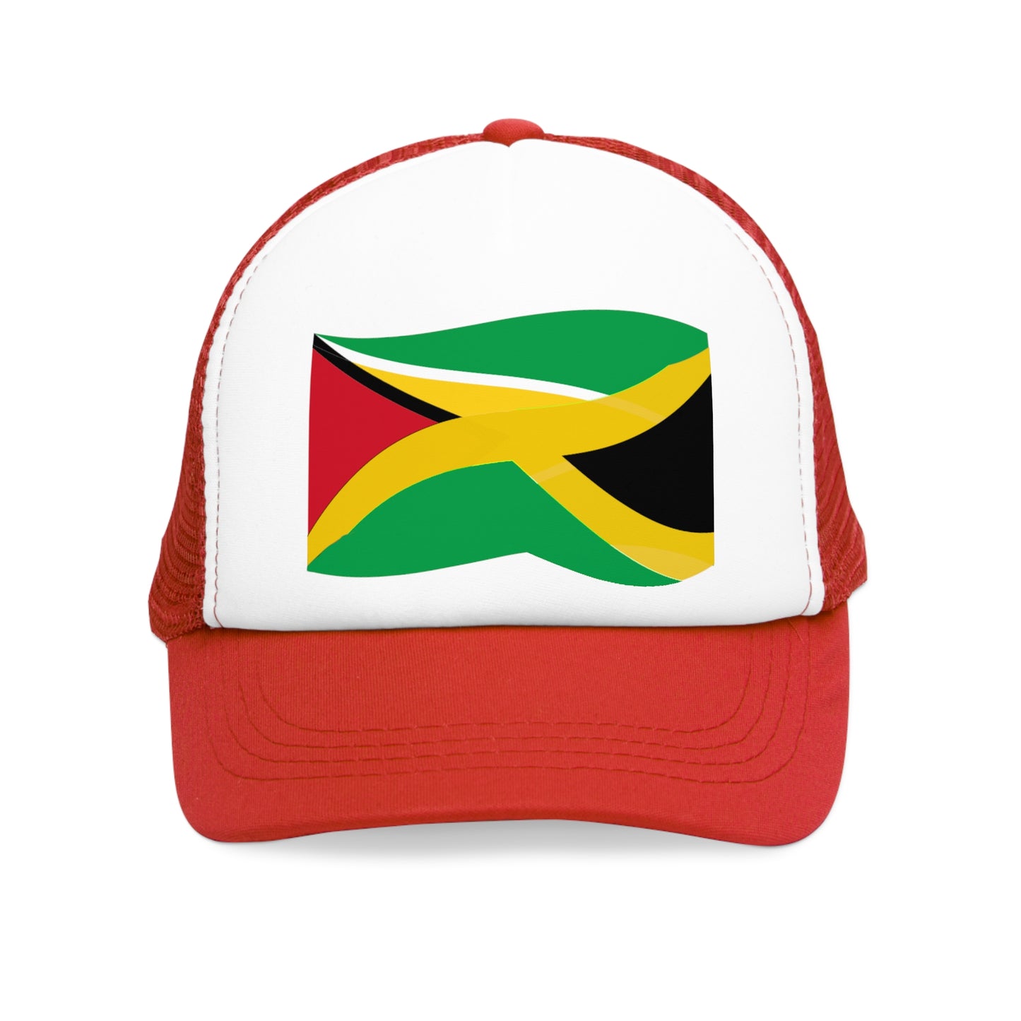 3-Caribbean Fusion Mesh Cap: Guyana & Jamaica Flag Edition