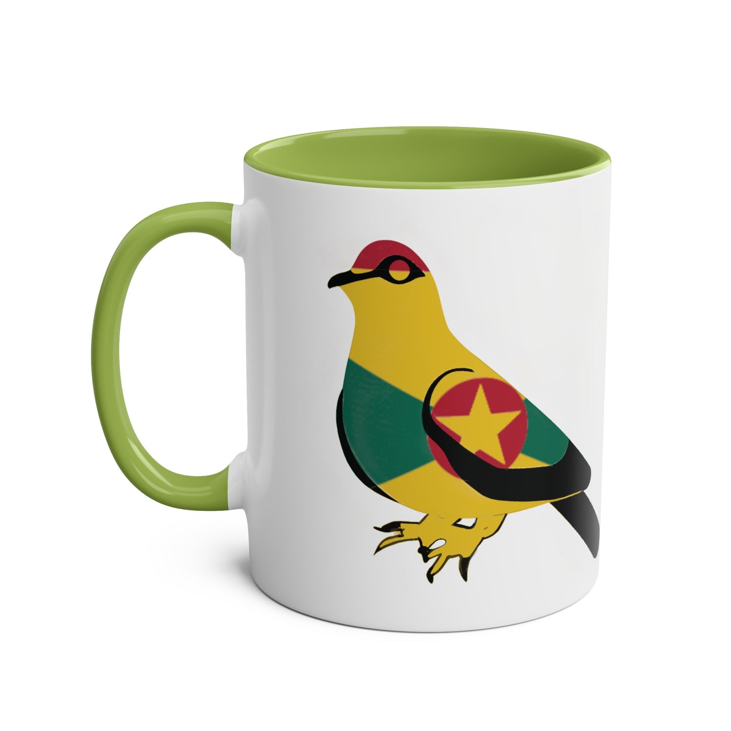 2-Grenada Dove Two-Tone Mug: Embrace Island Pride with Flag Design, 11oz (330ml)