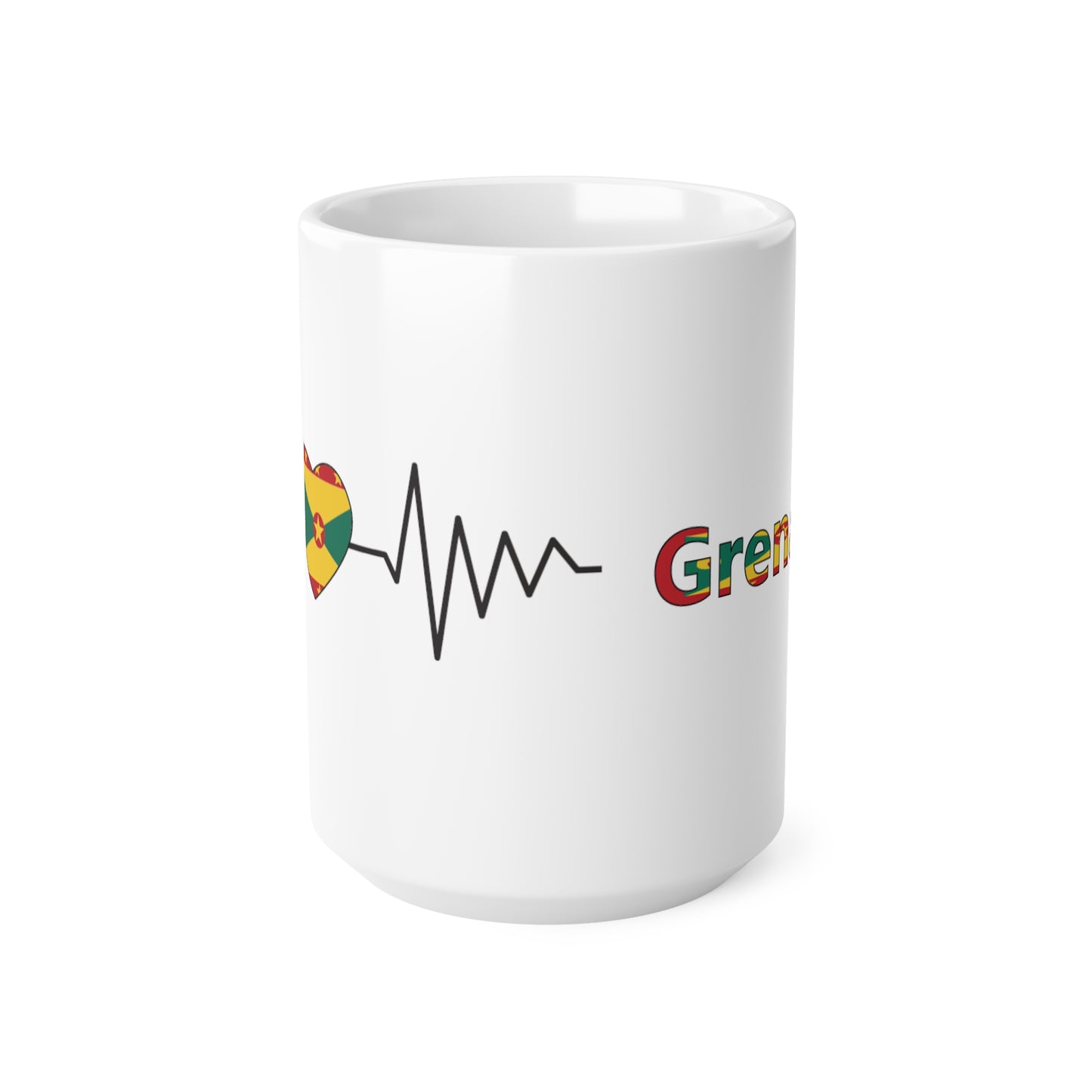 1-Caribbean Love White Ceramic Mugs: Heartfelt Flags of the Islands, 11oz (330ml), 15oz (440ml)