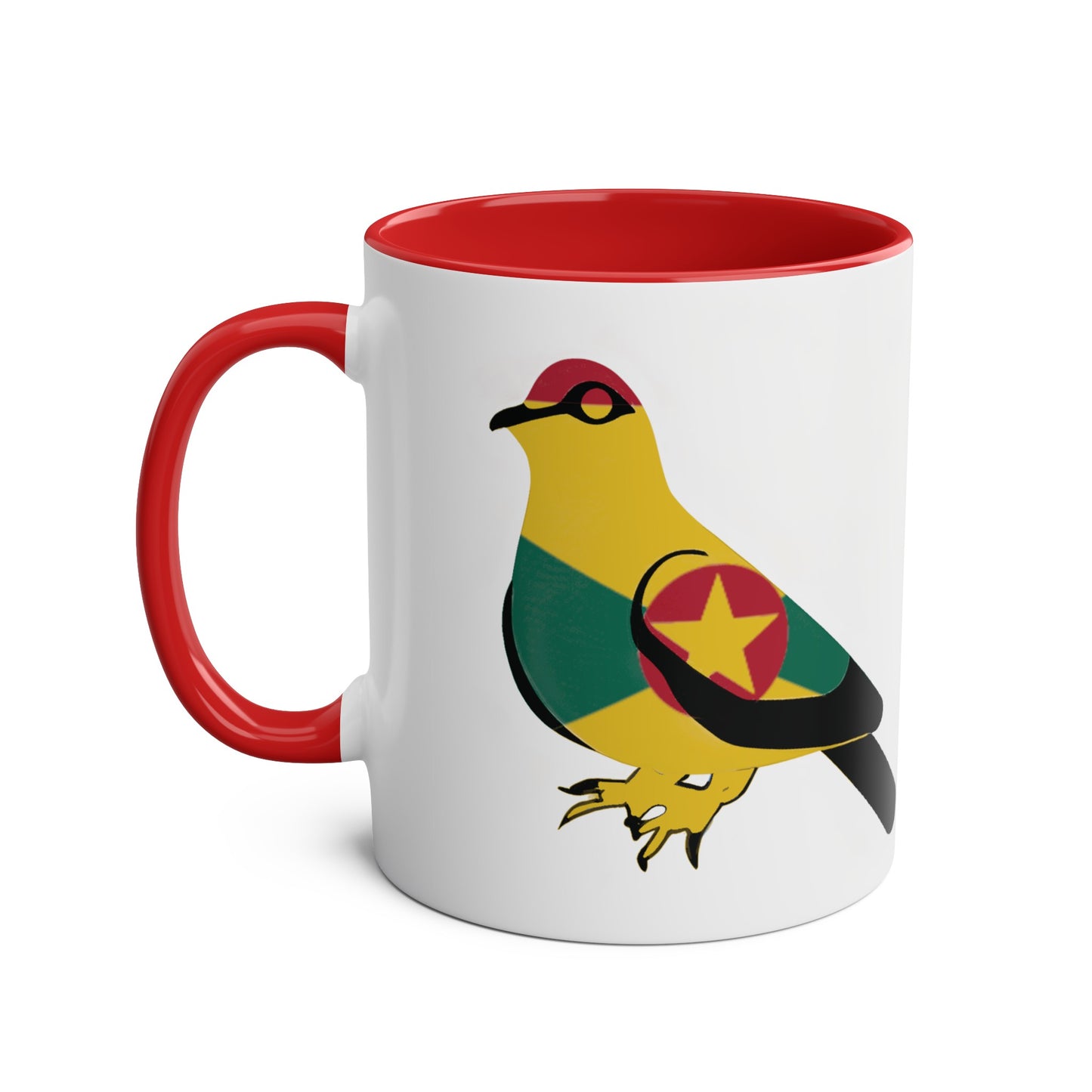 2-Grenada Dove Two-Tone Mug: Embrace Island Pride with Flag Design, 11oz (330ml)