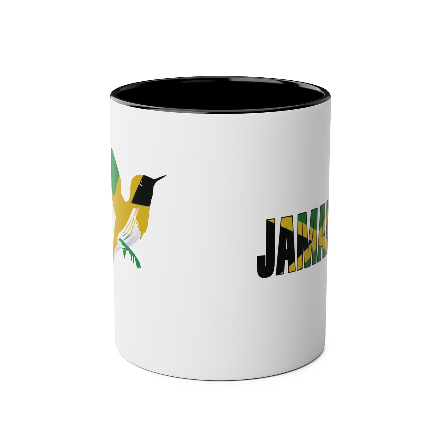 2-Jamaica Flag Red-billed streamer tail  Print Ceramic Mug - White with Variant Accents Colours - 330ml