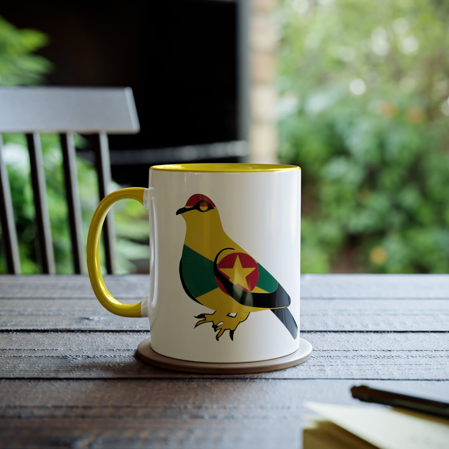 2-Grenada Dove Two-Tone Mug: Embrace Island Pride with Flag Design, 11oz (330ml)