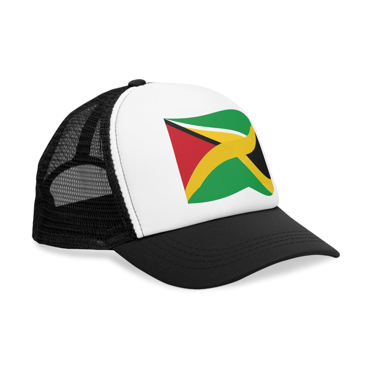 3-Caribbean Fusion Mesh Cap: Guyana & Jamaica Flag Edition