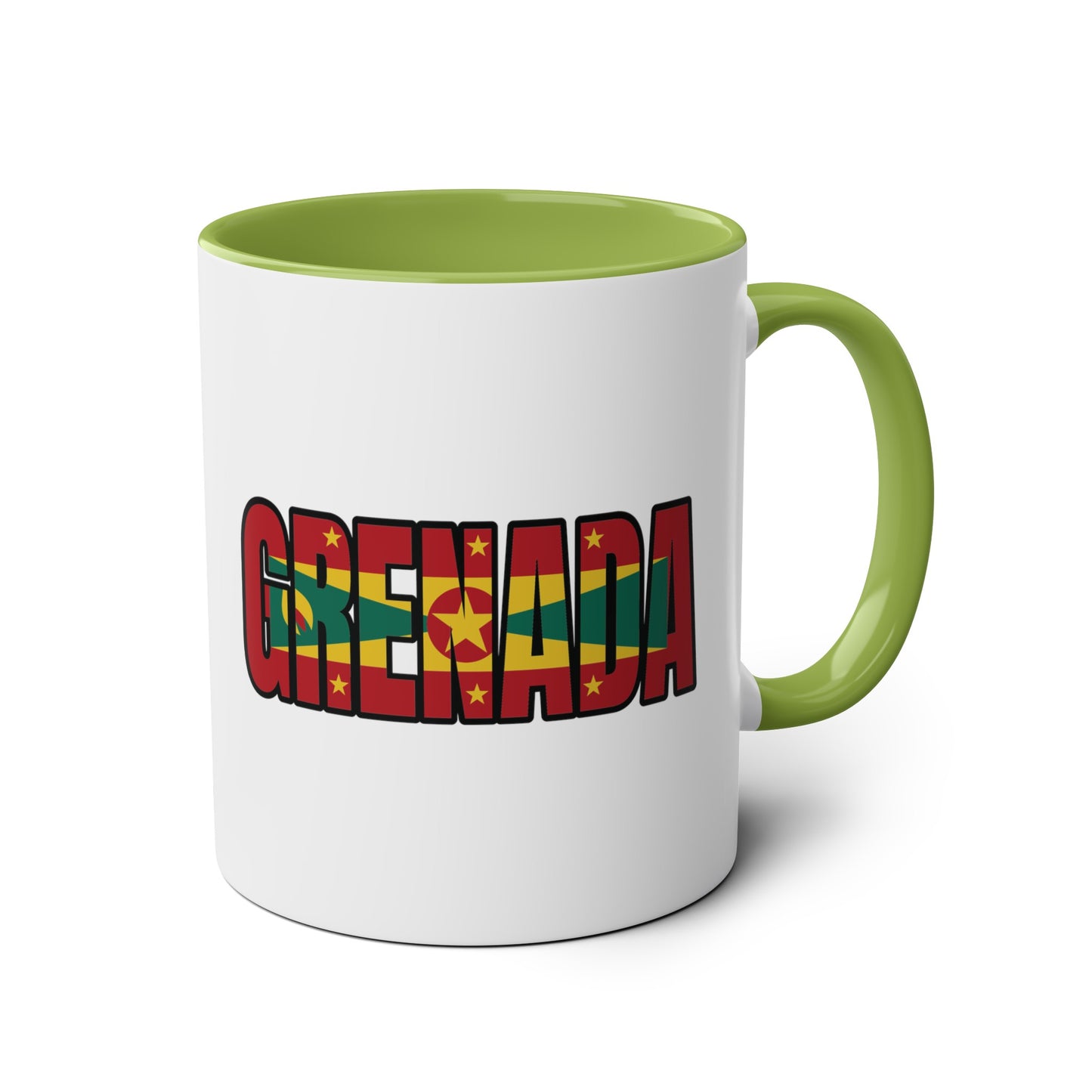 2-Grenada Dove Two-Tone Mug: Embrace Island Pride with Flag Design, 11oz (330ml)