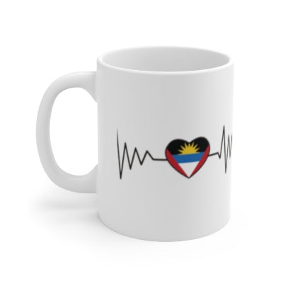 1-Caribbean Love White Ceramic Mugs: Heartfelt Flags of the Islands, 11oz (330ml), 15oz (440ml)