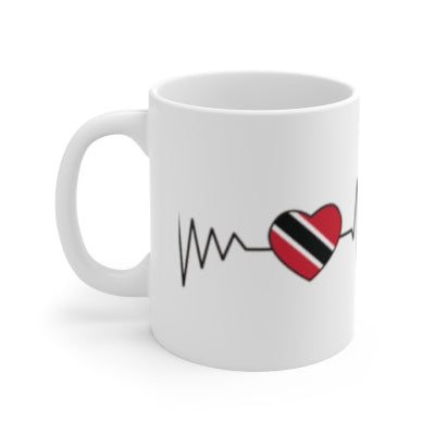 1-Caribbean Love White Ceramic Mugs: Heartfelt Flags of the Islands, 11oz (330ml), 15oz (440ml)