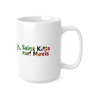 1-Caribbean Love White Ceramic Mugs: Heartfelt Flags of the Islands, 11oz (330ml), 15oz (440ml)