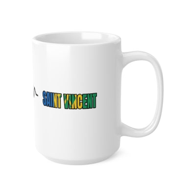 1-Caribbean Love White Ceramic Mugs: Heartfelt Flags of the Islands, 11oz (330ml), 15oz (440ml)