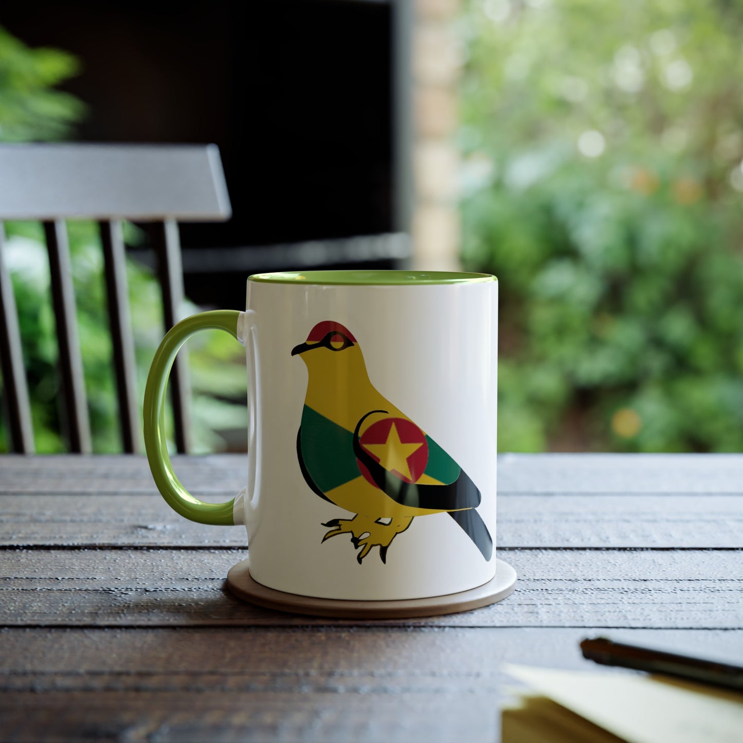 2-Grenada Dove Two-Tone Mug: Embrace Island Pride with Flag Design, 11oz (330ml)