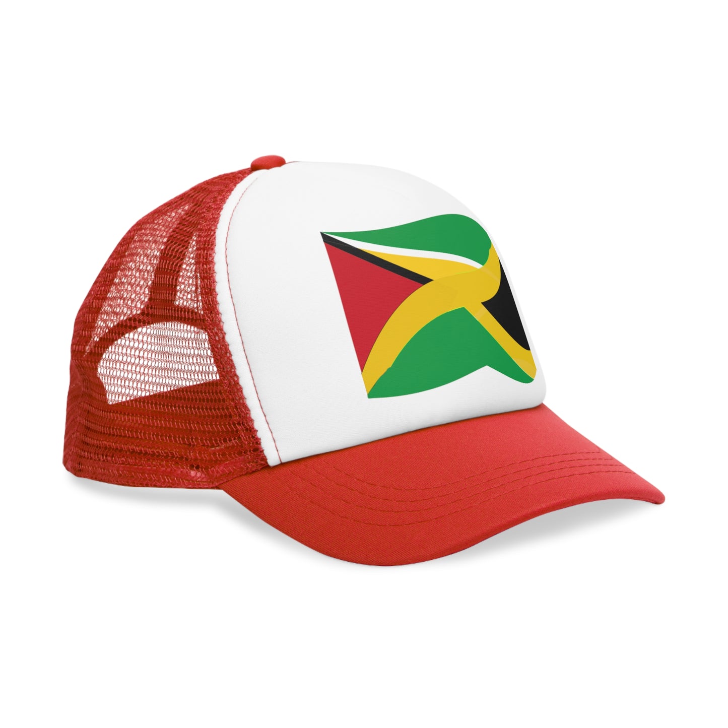 3-Caribbean Fusion Mesh Cap: Guyana & Jamaica Flag Edition