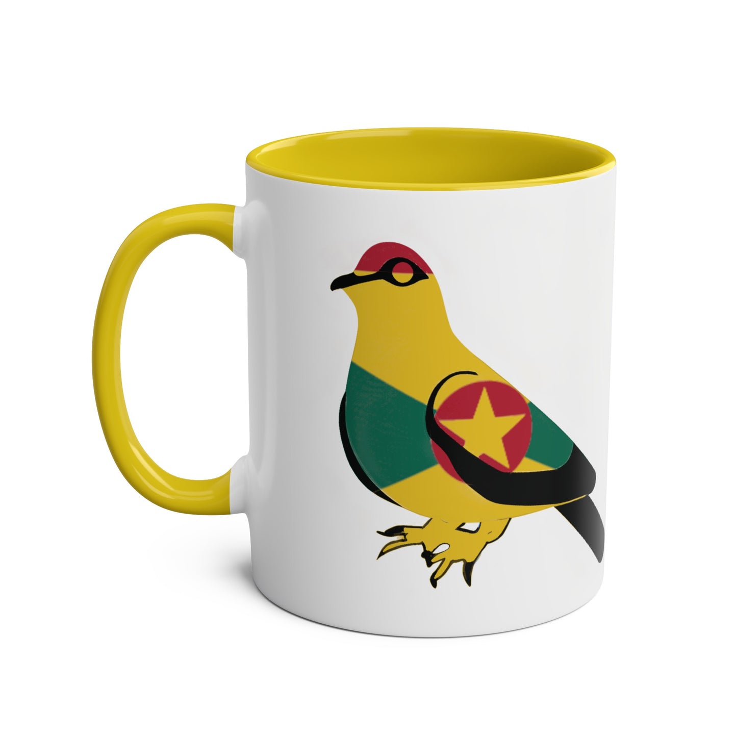 2-Grenada Dove Two-Tone Mug: Embrace Island Pride with Flag Design, 11oz (330ml)