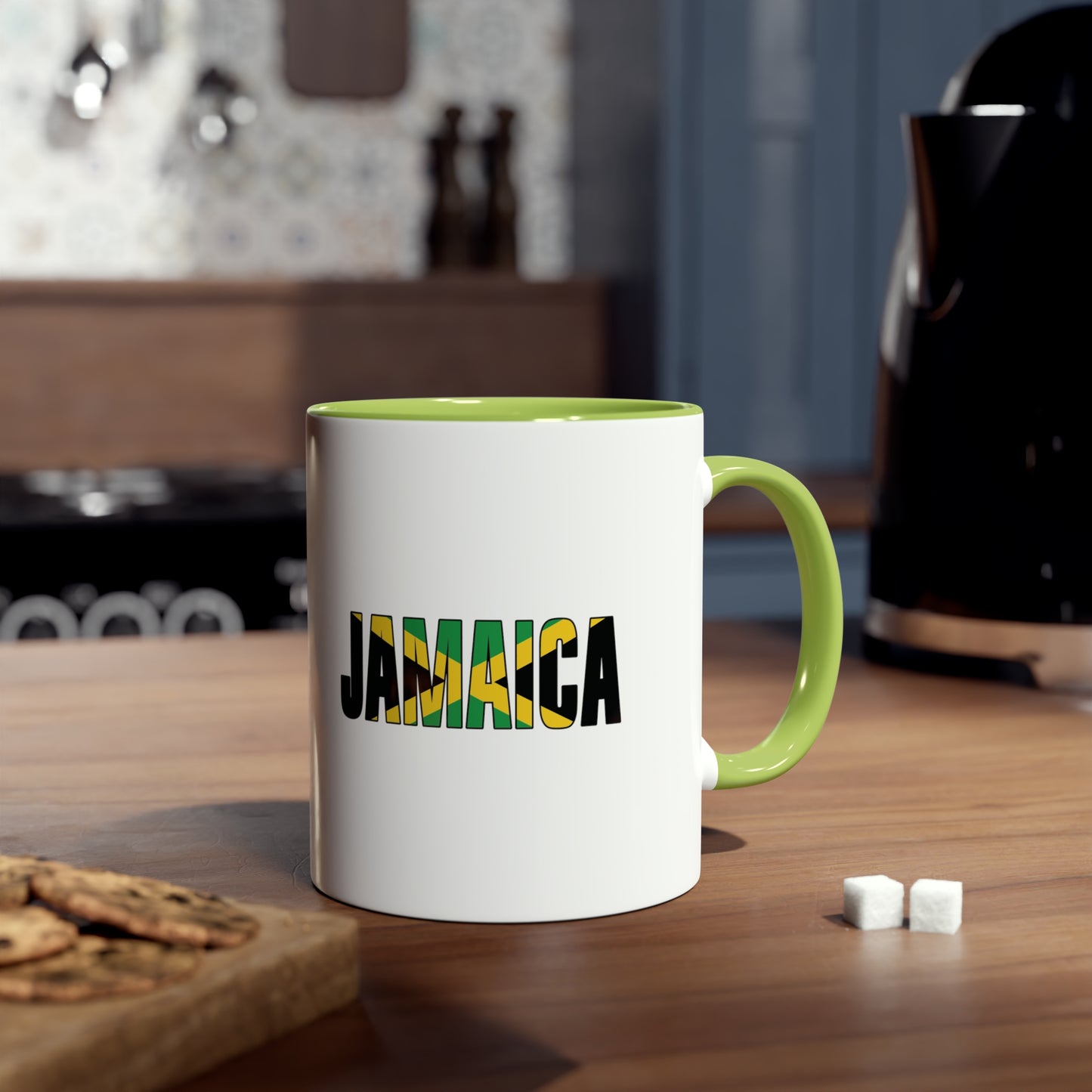 2-Jamaica Flag Red-billed streamer tail  Print Ceramic Mug - White with Variant Accents Colours - 330ml